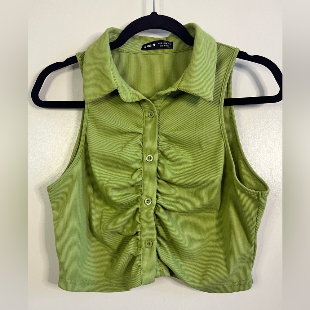 Shein Ruched Collar Crop Top